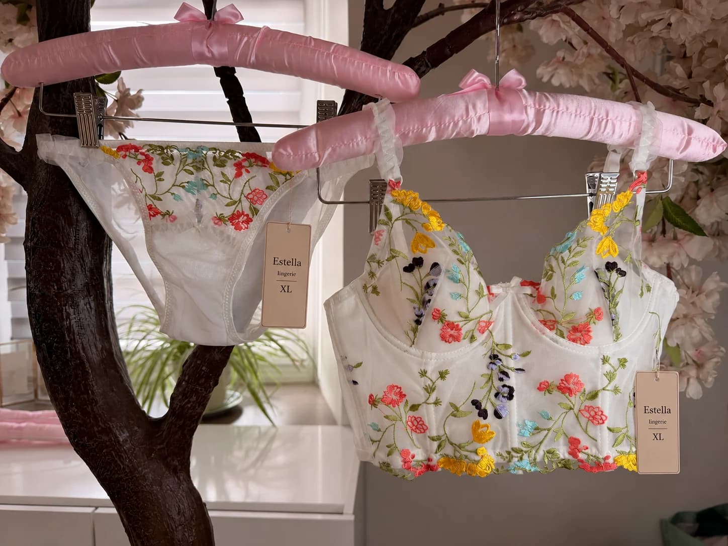 Culotte transparente brodée