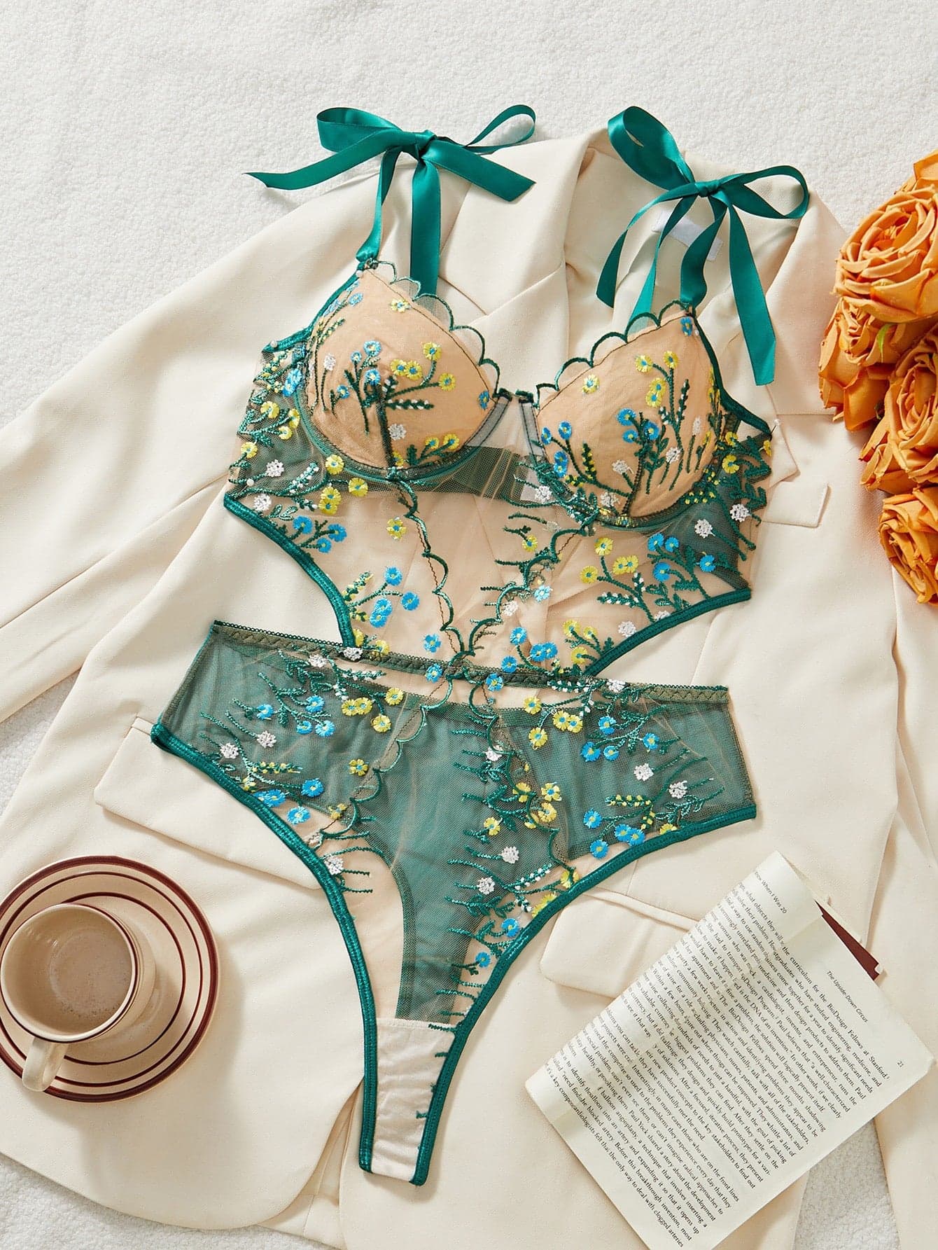 Body Jardin Secret brodé