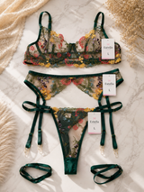Ensemble de Lingerie Brodée Florale Estella