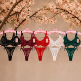 Ensemble Lingerie Florale Élégance – Soutien-Gorge Dentelle & String Assorti
