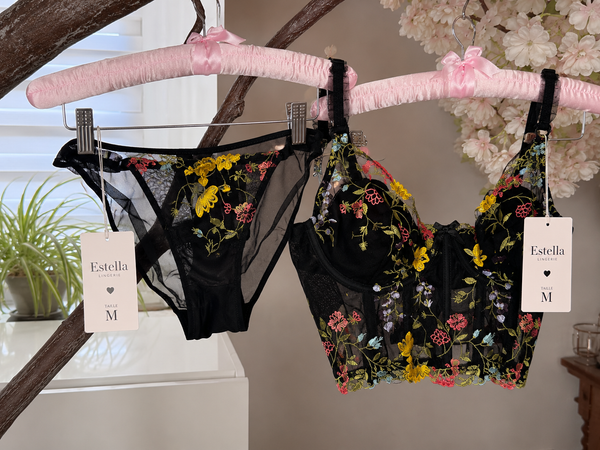 Bustier Lingerie Push-Up Broderie Florale – Blanc, Noir & Nude