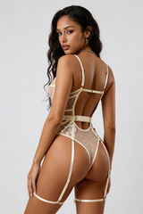 Bodies Bustier Mariage Ivoire Dentelle & Porte-Jarretelles