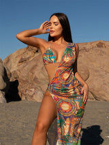 Ensemble Maillot de Bain 3 Pièces avec Paréo – Tropical & Léopard ☀️🐆🌺