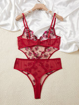 Bodies Estella – Tulle Brodé Floral Rouge