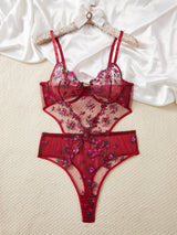 Bodies Estella – Tulle Brodé Floral Rouge