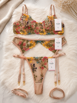 Ensemble de Lingerie Brodée Florale Estella