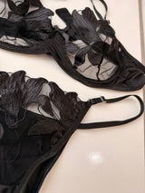 Ensemble Lingerie Brodée Fleurie Transparente – Soutien-Gorge & Tanga | 5 Coloris