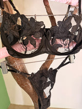 Ensemble Lingerie Brodée Fleurie Transparente – Soutien-Gorge & Tanga | 5 Coloris
