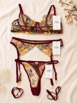 Ensemble de Lingerie Brodée Florale Estella