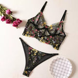 Bustier Lingerie Push-Up Broderie Florale – Blanc, Noir & Nude