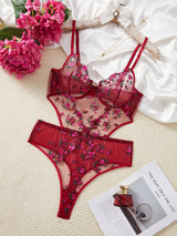 Bodies Estella – Tulle Brodé Floral Rouge