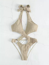 Maillot de Bain 1 Pièce Élégance Sable