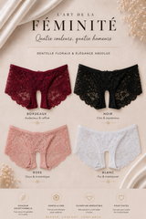 ❤️ Culotte Ouverte en Dentelle – Effet Fesses Rebondies | Lot de 4