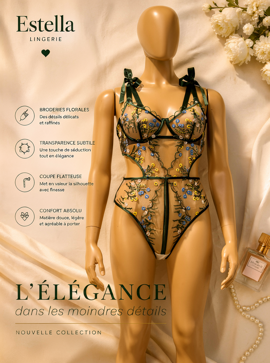 Body Brodé Floral Estella – Édition Jardin Secret